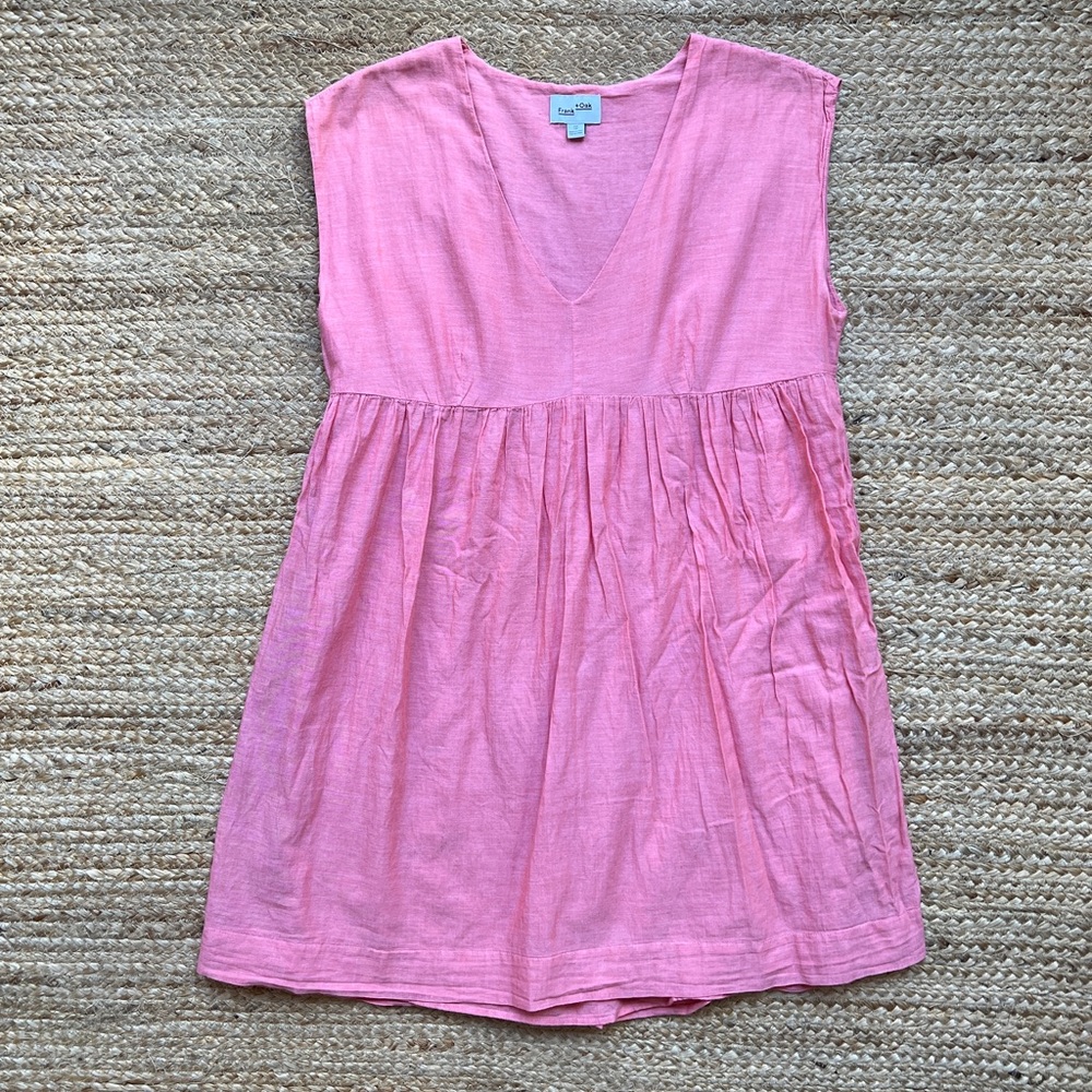 Frank & Oak Pink V-Neck Mini Dress